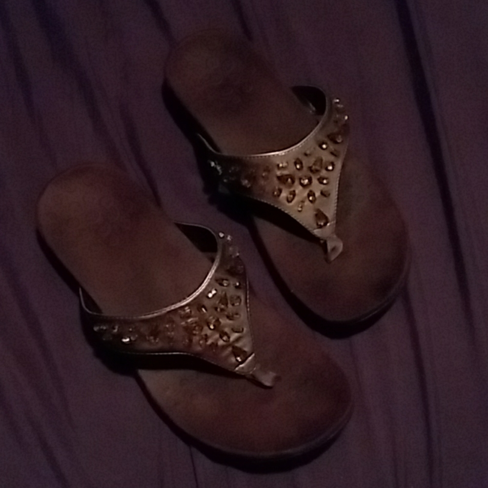 Vionic "Pearl" Sandals Bronze/Brown Size 10